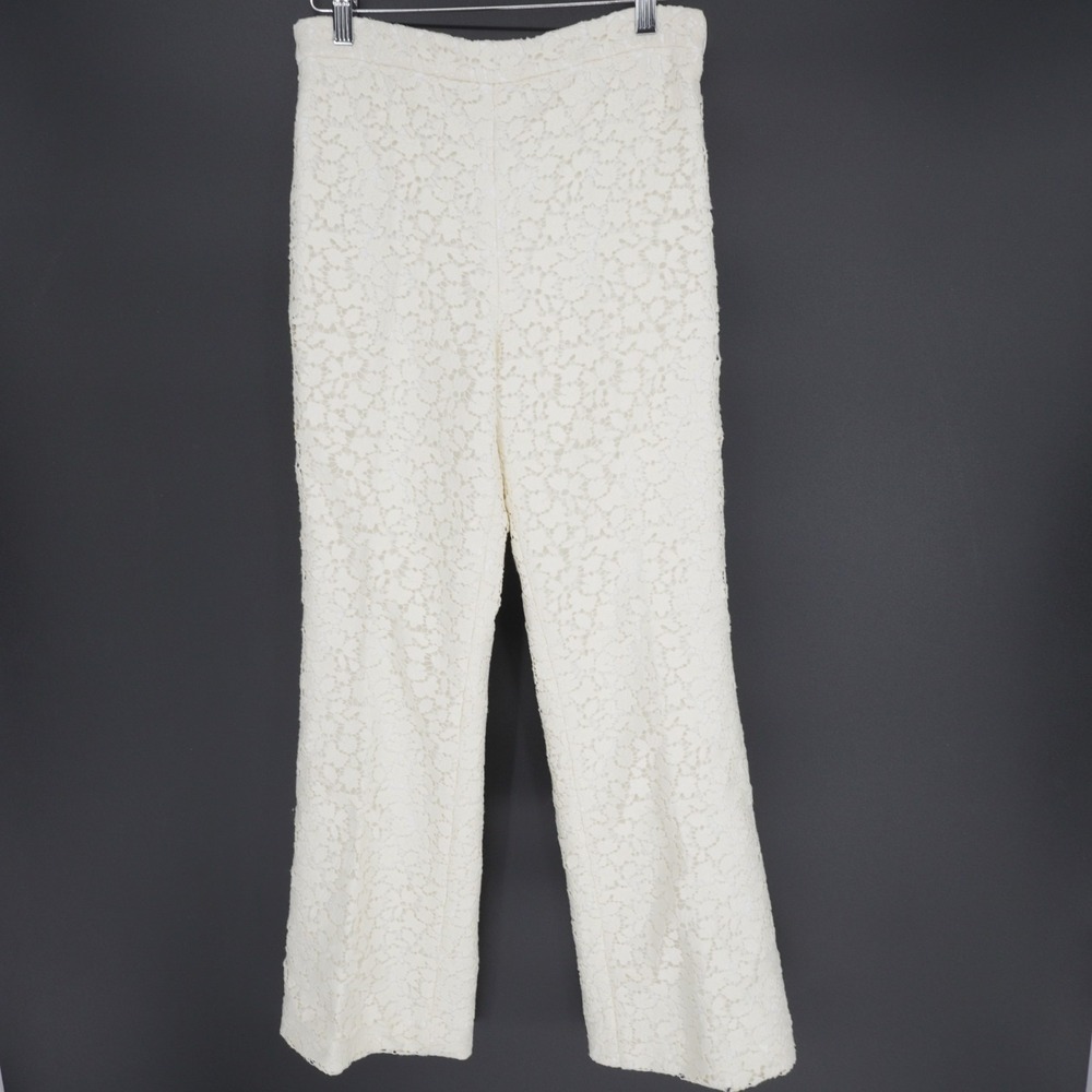 Giambattista Valli Paris Ivory Floral Lace Wide Leg Pants Italy Womens IT38 USXS - Picture 2 of 15